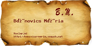 Bánovics Mária névjegykártya
