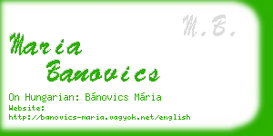 maria banovics business card