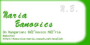 maria banovics business card